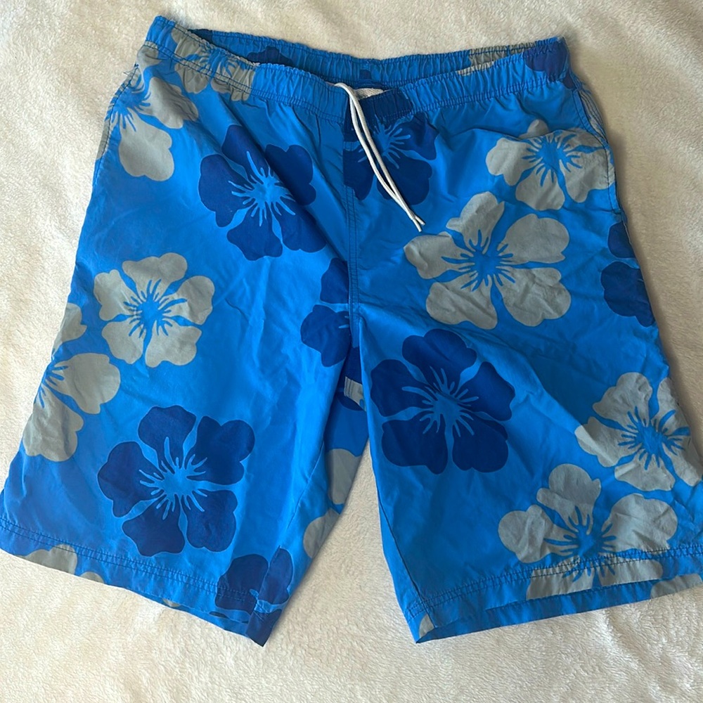 🏊‍♂️Lands end Swim Trunks Blue Floral Print